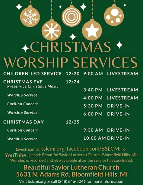 Christmas Worship Services