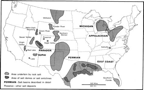 Map showing rock-salt deposits in the United States. | Download Scientific Diagram