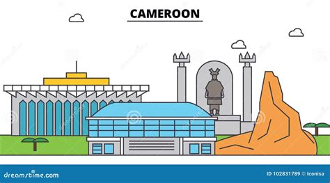 Cameroon Outline City Skyline, Linear Illustration, Banner, Travel ...