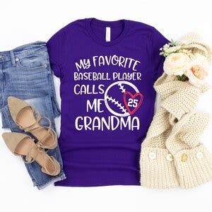 Cute Baseball Grandma Shirt/ Personalized Grandma Baseball Shirt/ My Favorite Baseball Player ...