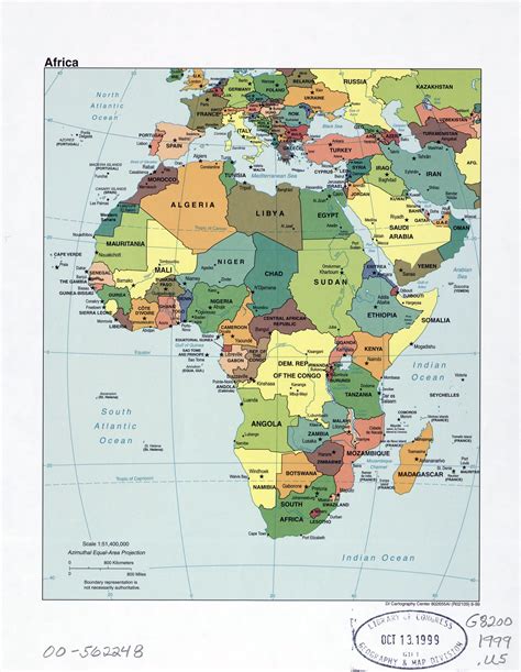 Large detailed political map of Africa with marks of capital cities ...