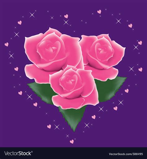 Pink roses Royalty Free Vector Image - VectorStock