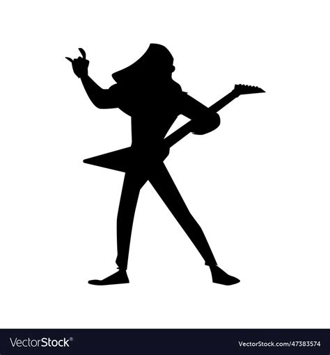 Black silhouette of rock band Royalty Free Vector Image