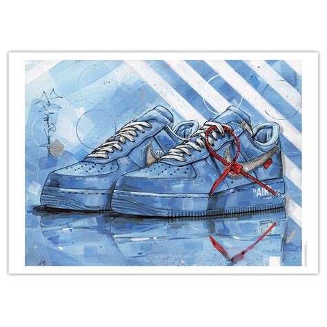 Nike Air Force 1 Off-White Blue poster (70x50cm) – Jos Hoppenbrouwers art