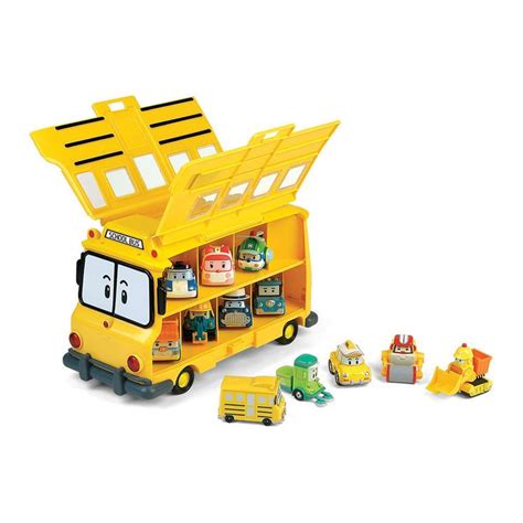 Robocar Poli School Bi Diecast Figures Carrier Storage Yellow Bus Kids Toy in Toys & Hobbies, TV ...