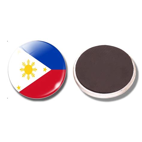 Philippines Flag 30MM Fridge Magnet Manila Cebu Davao Quezon Glass ...