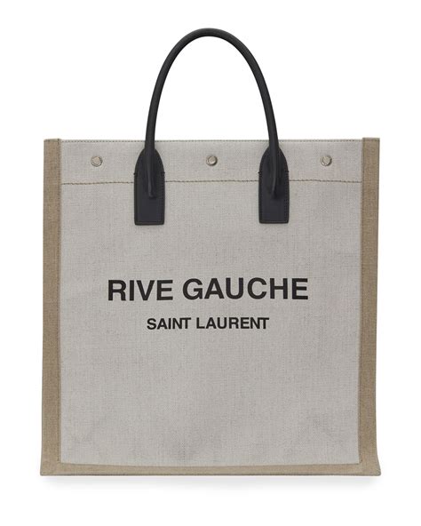 Saint Laurent Noe YSL Rive Gauche Linen Shopper Tote Bag | Neiman Marcus