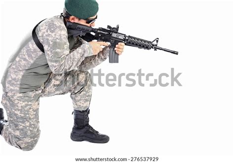 Young Soldier Sniper Aiming Rifle Isolated Stock Photo 276537929 | Shutterstock