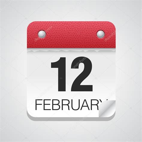 Calendar icon with February 12 — Stock Vector © whitebarbie #71507645