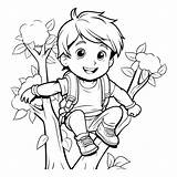 Premium Vector  Outline Illustration Of A Little boy climbing Tree sketch template