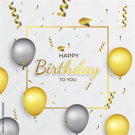 Vector illustration of happy birthday - Confetti gold foil and ...