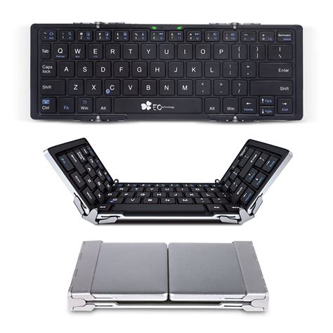 Buy EC Technology Portable Bluetooth Keyboard, Foldable Wireless Keyboard for iOS/Android ...