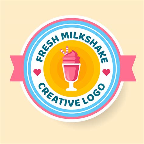 Milkshake Logo Badge Style Vector 238653 Vector Art at Vecteezy