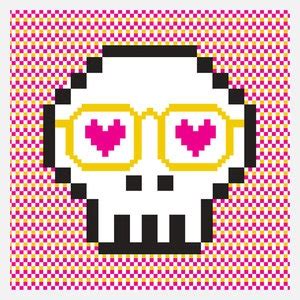 Pixel Skull Sticker 28x28 | Adhesive wall art, Art, Skull sticker