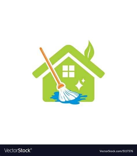 House cleaning service logo Royalty Free Vector Image