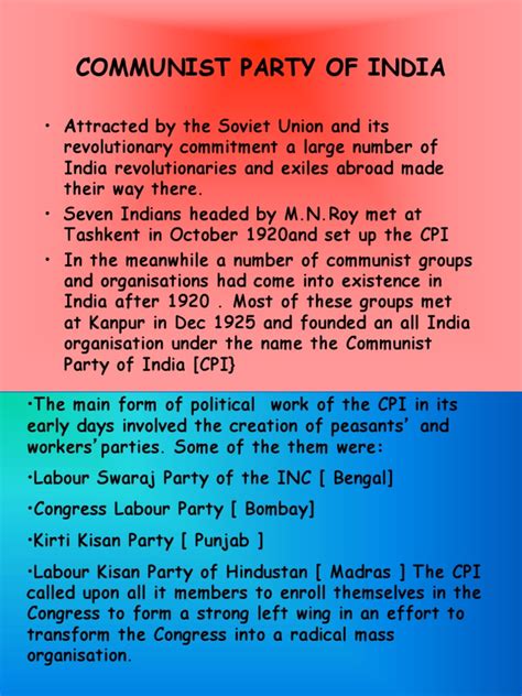 Communist Party of India | PDF | Socialism | Political Movements