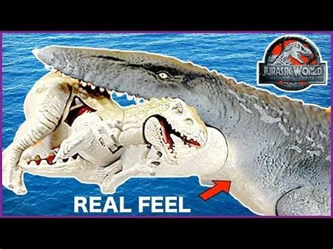 Jurassic World MOSASAURUS vs INDOMINUS REX Dinosaur Toys Battle - Real Feel Toy Opening ...