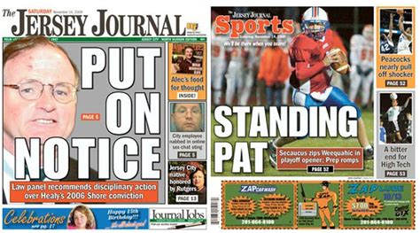 The Jersey Journal front and back page news: Saturday, Nov. 14 - nj.com