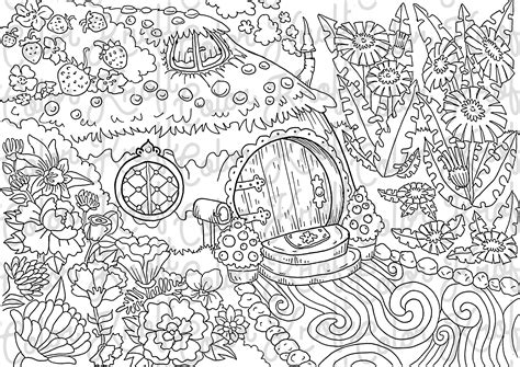 Fairy Garden Coloring Page Printable Coloring Page Fairy Garden ...