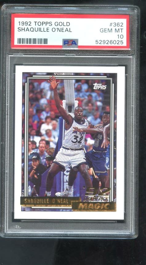 1992-93 Topps GOLD #362 Shaquille O'Neal ROOKIE RC PSA 10 Graded Card Shaq ONeal | eBay