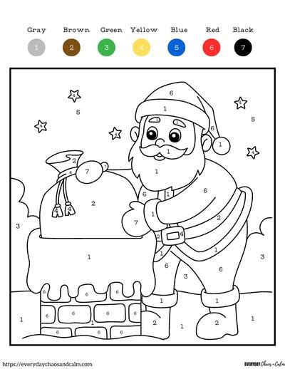 8 Free Printable Christmas Color By Number Pages For Kids