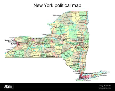 New York state political map Stock Photo - Alamy