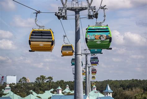 The Disney Skyliner, the free gondola-based transportation system now open to the public, gives ...