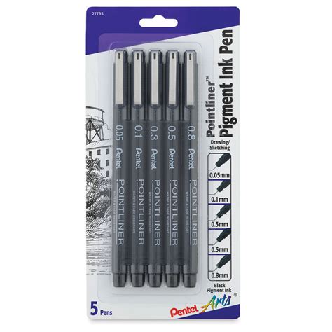 Pentel Arts Pointliner Pens - Pkg of 5, Assorted Sizes | BLICK Art ...