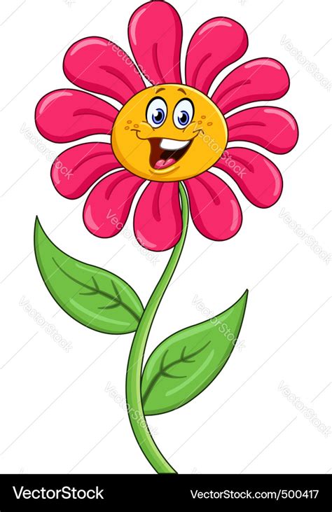 Cartoon flower Royalty Free Vector Image - VectorStock