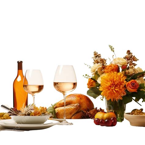 Thanksgiving Celebration Traditional Dinner Table Setting Concept, Thanksgiving Food ...