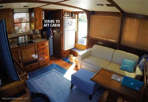 Tour inside our cozy live aboard trawler - Blue Turtle Cruising