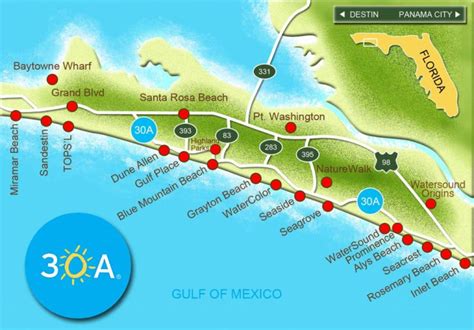 Interactive Panhandle 30A Map! Click On The Red Dots Above To Learn ...