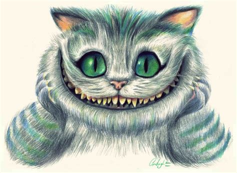 Realistic Cheshire Cat Drawing