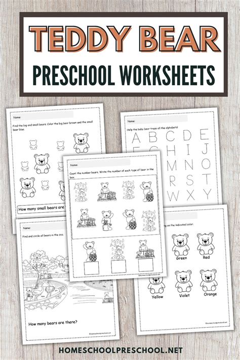 Free Printable Teddy Bear Worksheets for Preschoolers