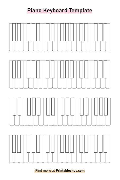 Free Printable Blank Piano Keyboard Template PDF | Keyboard, Piano, Piano chords sheet