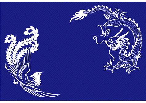 Chinese classical style loong (dragon) and phoenix pattern vector material – China Illustrations ...