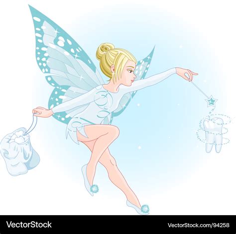 Tooth fairy with magic wand Royalty Free Vector Image