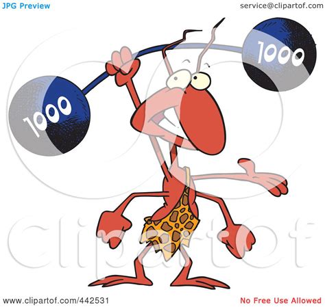 Royalty-Free (RF) Clip Art Illustration of a Cartoon Strong Ant Lifting ...