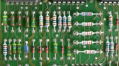 Circuit-board with resistors | Stock Photo | Colourbox