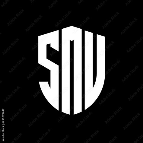 SMU letter logo design. SMU modern letter logo with black background ...