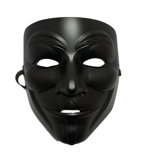 Black Guy Fawkes Anonymous V for Vendetta Halloween Costume Mask - Walmart.com