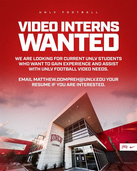 UNLV Football on Twitter: "UNLV Football Video Interns wanted 👀 For ...