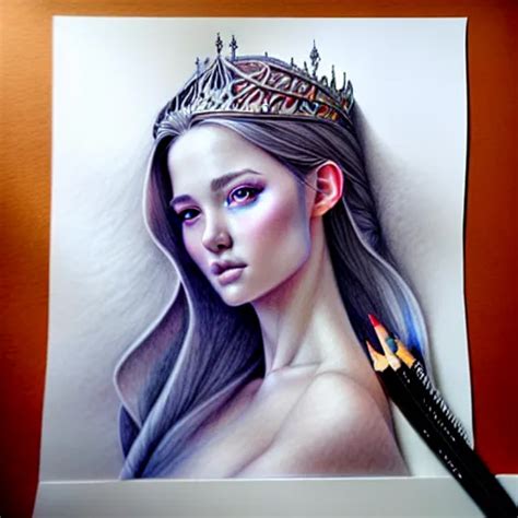 hyper realistic pencil drawing of a fantasy princess, | Stable Diffusion