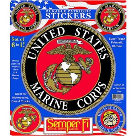 Marine Corps Decals - Set of 6 Stickers - Devil Dog Depot