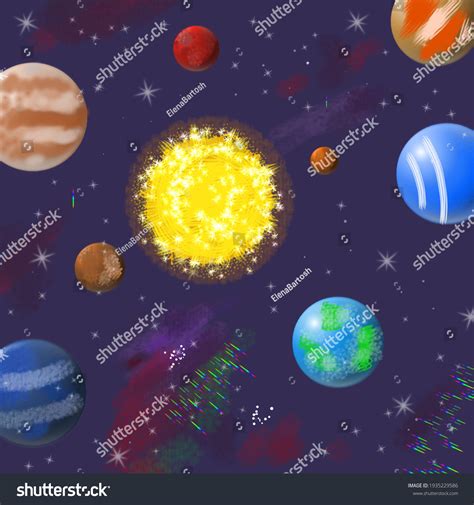 Drawing Solar System Planet Sun Earth Stock Illustration 1935229586 | Shutterstock