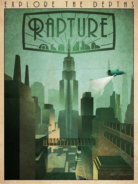 My collection of (mostly) gaming retro travel posters - Imgur Bioshock Rapture, Bioshock Art ...