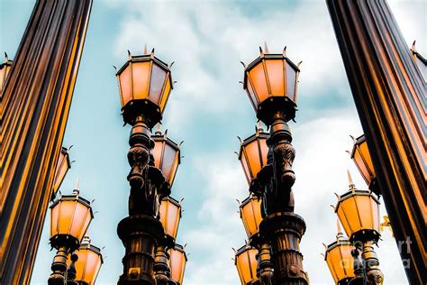 Urban Lights at LACMA, Los Angeles, California, USA with blue sky ...