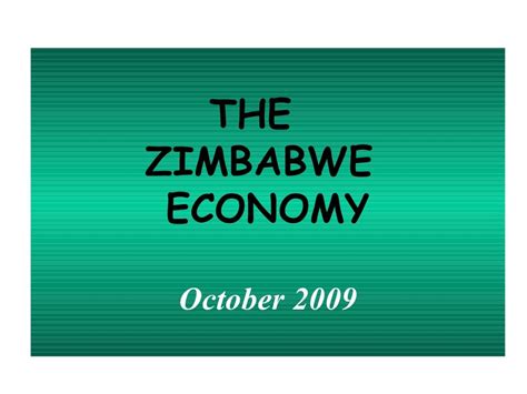 Zimbabwe Economy - October 2009