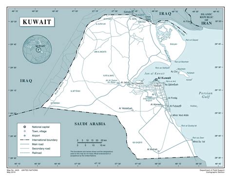 Large detailed political map of Kuwait with roads, airports and cities ...