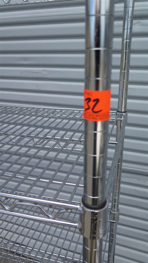 NSF Rolling Stainless Steel Wire Shelving Unit 47.5" x 18" x 76"H